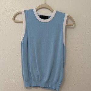 Zara Sky Blue Sleeveless Knit Top